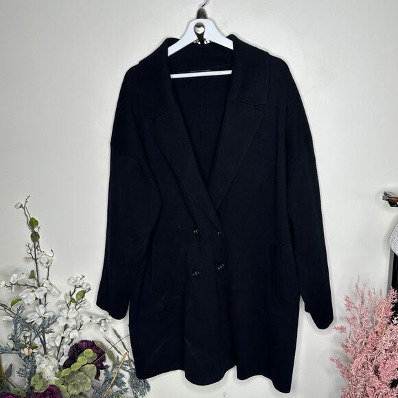 BANANA REPUBLIC Mati Oversized Sweater Blazer Coatigan Cardigan Black {51} - Picture 2 of 6